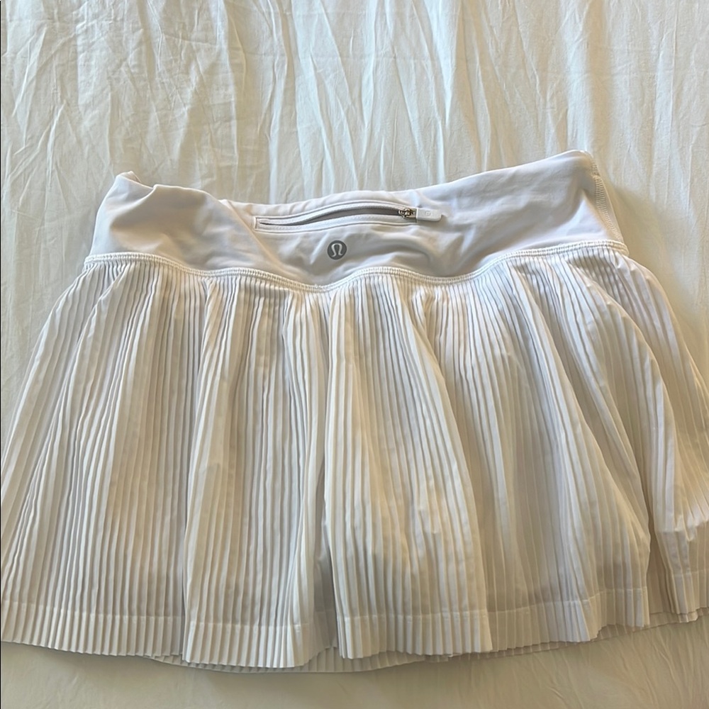 lululemon White Pleated Mini Skirt